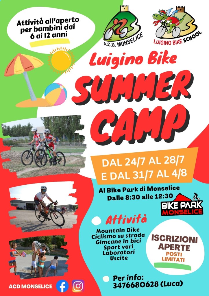 Locandina Luigino Bike Summer Camp 2023
