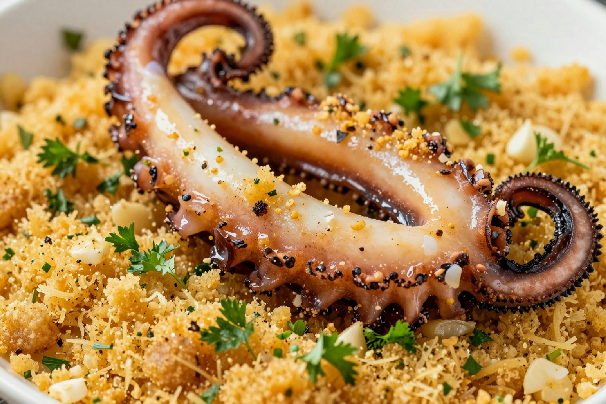 Calamari gratinati al forno con pangrattato, prezzemolo e aglio, una ricetta semplice e gustosa da provare